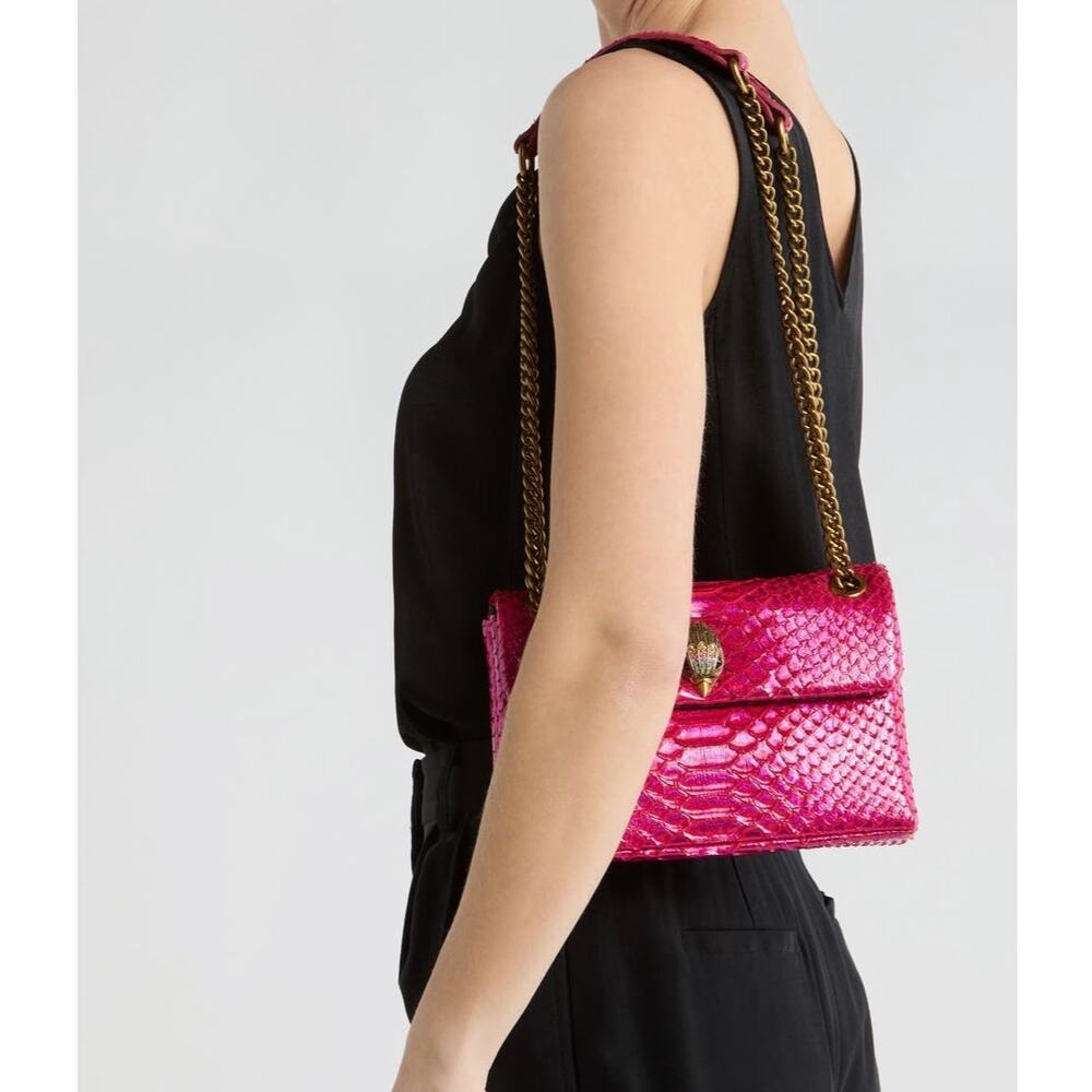 Kurt Geiger BUNDLE Snake Embossed Fuchsia Kensington Crossbody  AND WALLET NWT - Picture 6 of 7